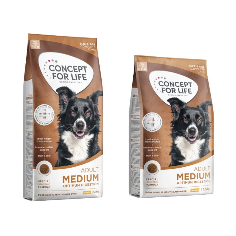 1,5 kg gratis! 13 ,5 kg Concept for Life - Medium Adult 1,5 kg gratis! 13 ,5 kg Concept for Life - Medium Adult von Concept for Life