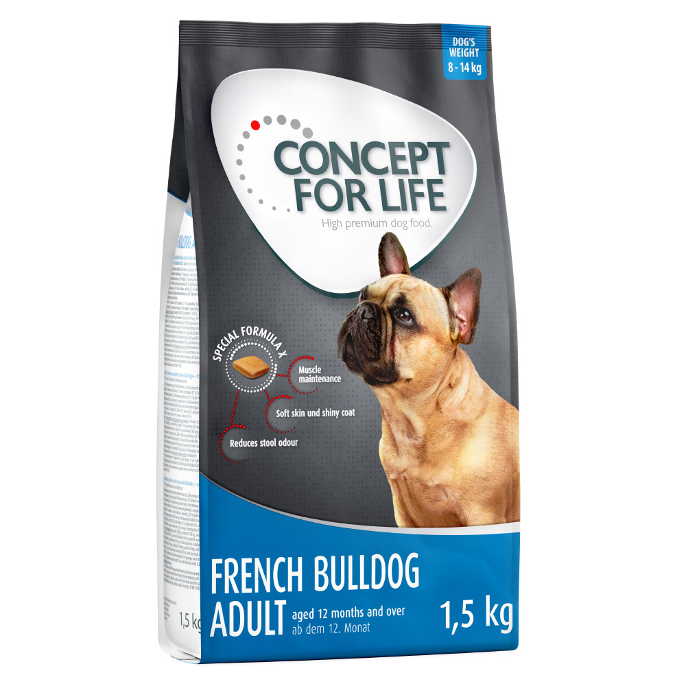 1 kg / 1,5 kg Concept for Life zum Sonderpreis! - 1,5 kg Französische Bulldogge Adult von Concept for Life