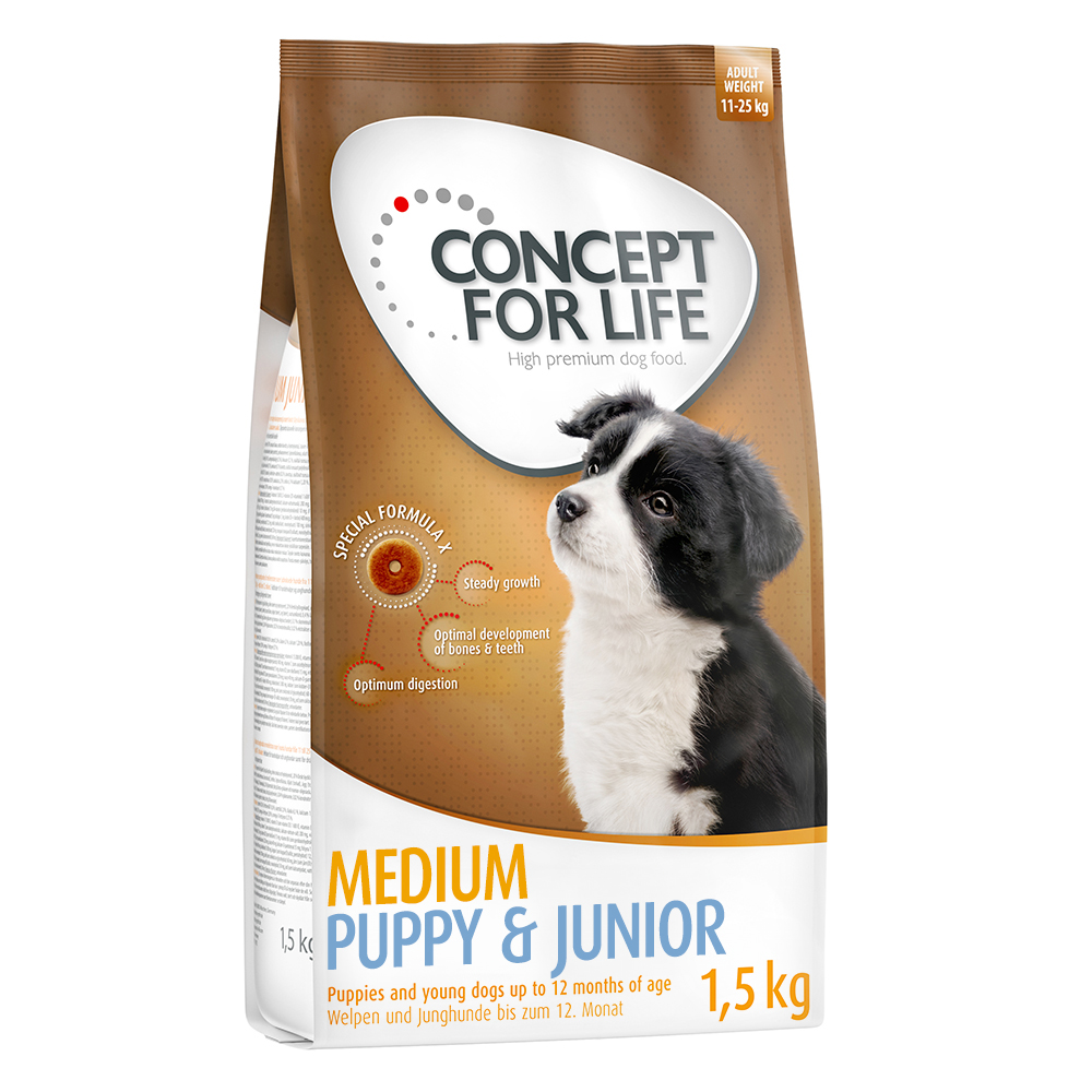 1 kg / 1,5 kg Concept for Life zum Sonderpreis! - 1,5 kg Medium Puppy & Junior von Concept for Life
