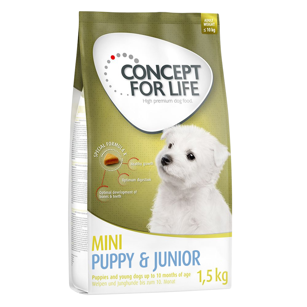 1 kg / 1,5 kg Concept for Life zum Sonderpreis! - 1,5 kg Mini Puppy & Junior von Concept for Life
