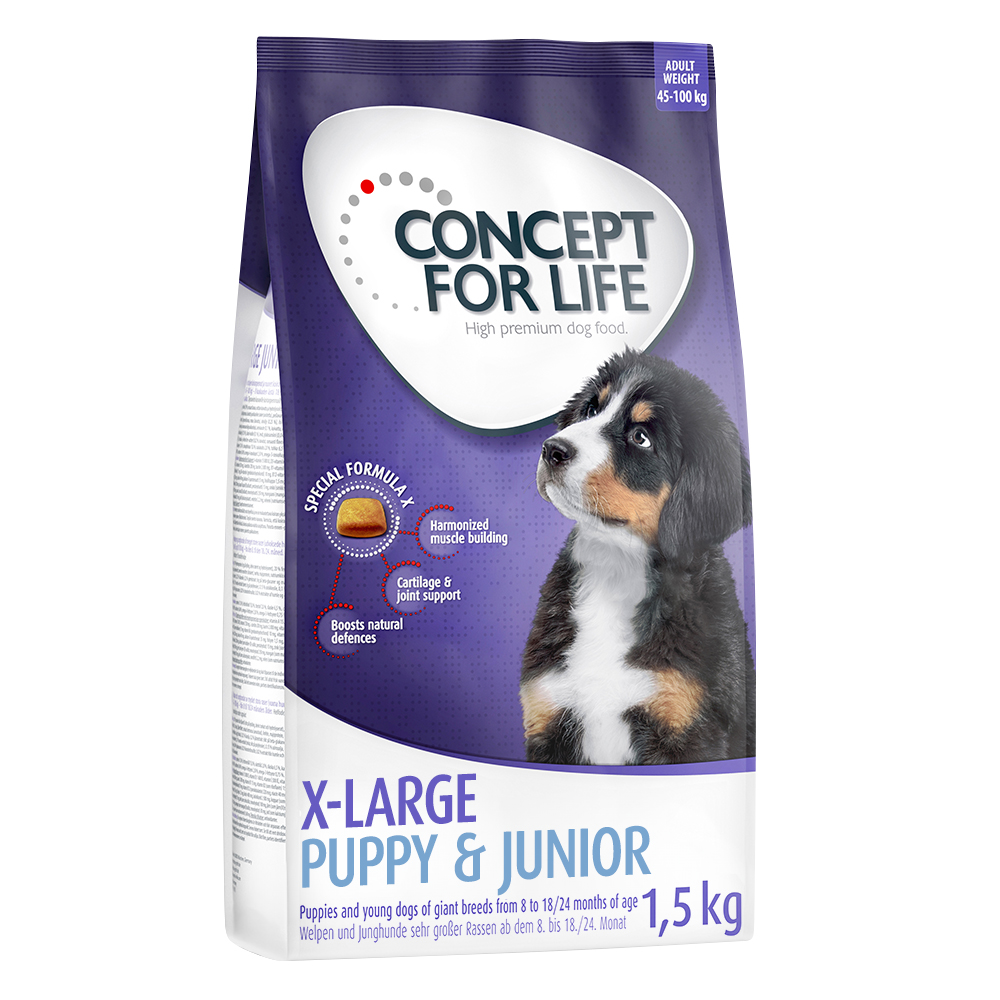 1 kg / 1,5 kg Concept for Life zum Probierpreis! - 1,5 kg X-Large Puppy & Junior 1 kg / 1,5 kg Concept for Life zum Probierpreis! - 1,5 kg X-Large Puppy & Junior von Concept for Life