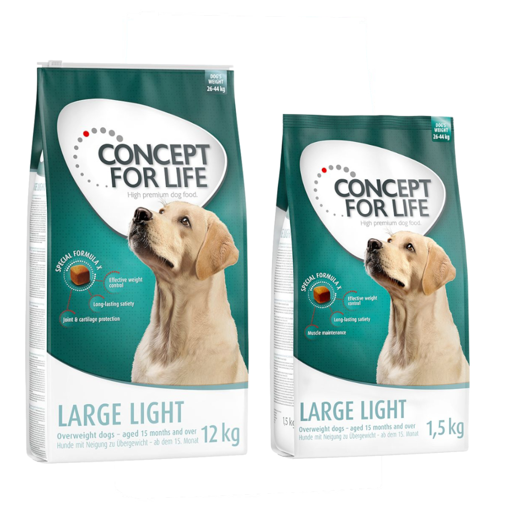 12 kg + 1 kg / 1,5 kg gratis! 13 kg / 13 ,5 kg Concept for Life  - Large Light (12 kg + 1,5 kg) von Concept for Life