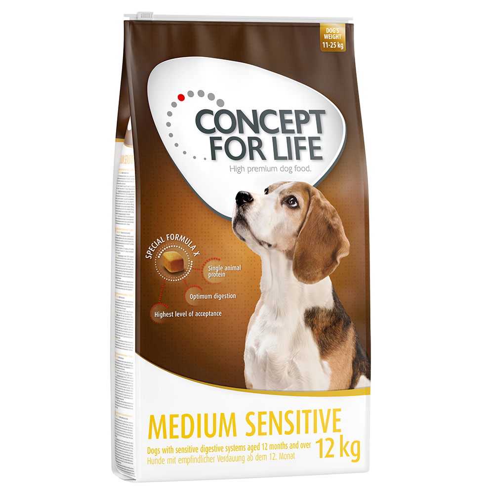 2 x 12 kg / 4 kg Concept for Life Adult zum Sonderpreis! - Medium Sensitive (2 x 12 kg) von Concept for Life