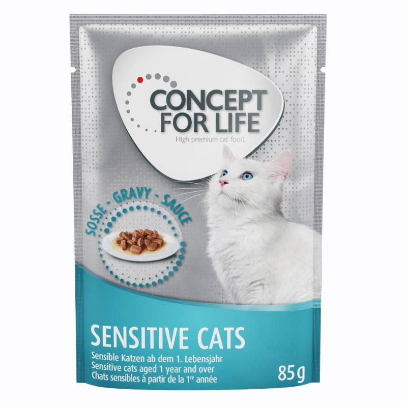 48 x 85 g Concept for Life - 10 € Rabatt! - Sensitive Cats in Soße von Concept for Life