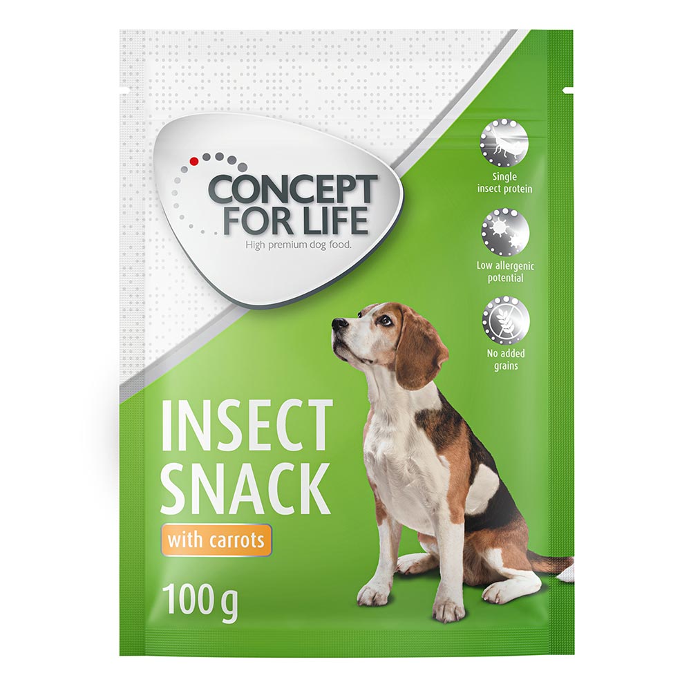 Concept for Life Hundesnacks zum Sonderpreis! - 100 g Insect Snack mit Karotte von Concept for Life