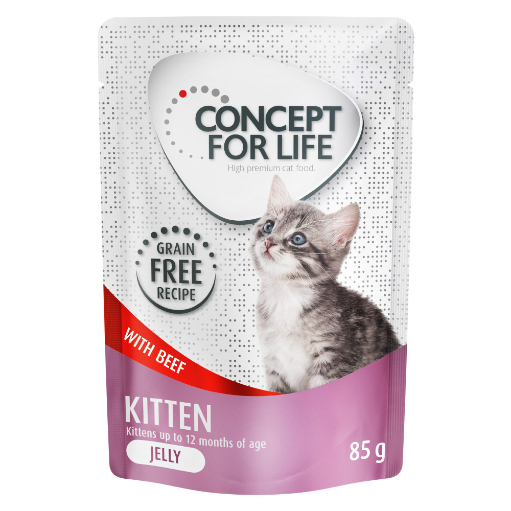 Concept for Life Kitten Rind getreidefrei - in Gelee - Sparpaket: 48 x 85 g von Concept for Life