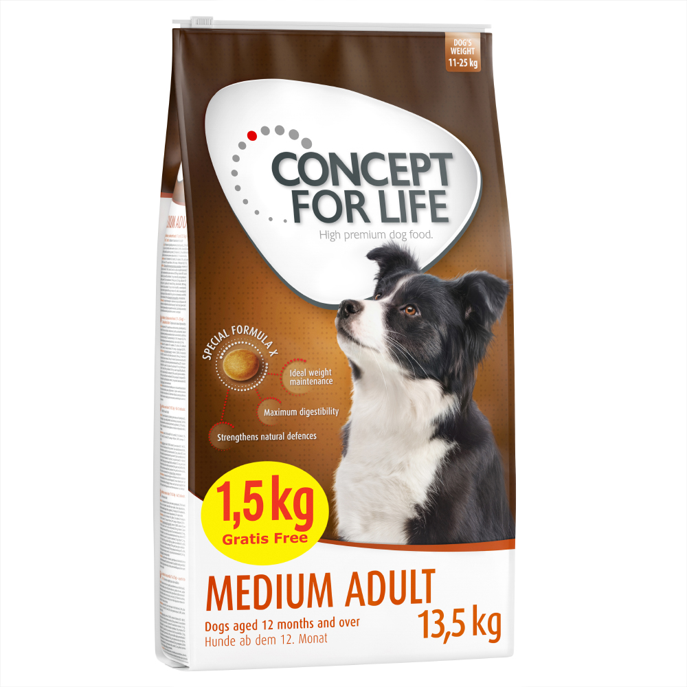 Concept for Life Medium Adult  - 12 + 1,5 kg gratis! von Concept for Life