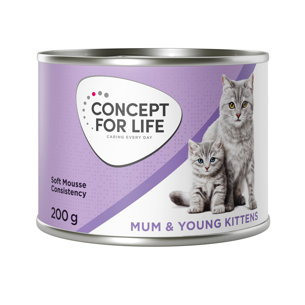 Concept for Life Mum & Young Kittens Mousse - NEU: Sparpaket 24 x 200 g von Concept for Life