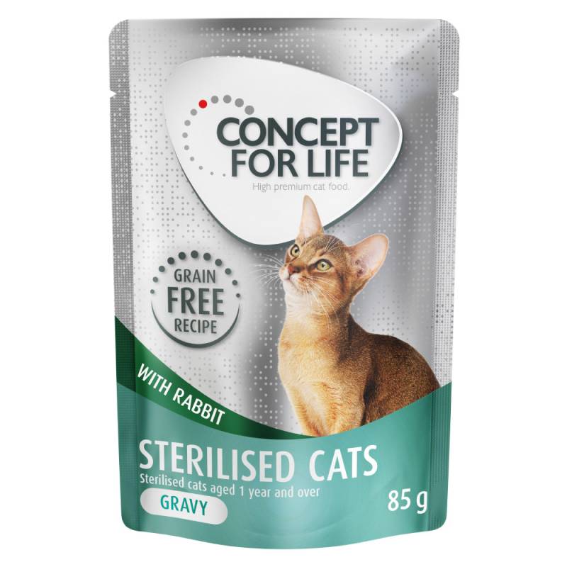 Concept for Life Sterilised Cats Kaninchen getreidefrei - in Soße - 12 x 85 g von Concept for Life