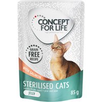 Concept for Life Sterilised Cats Lachs getreidefrei - in Gelee - 48 x 85 g von Concept for Life