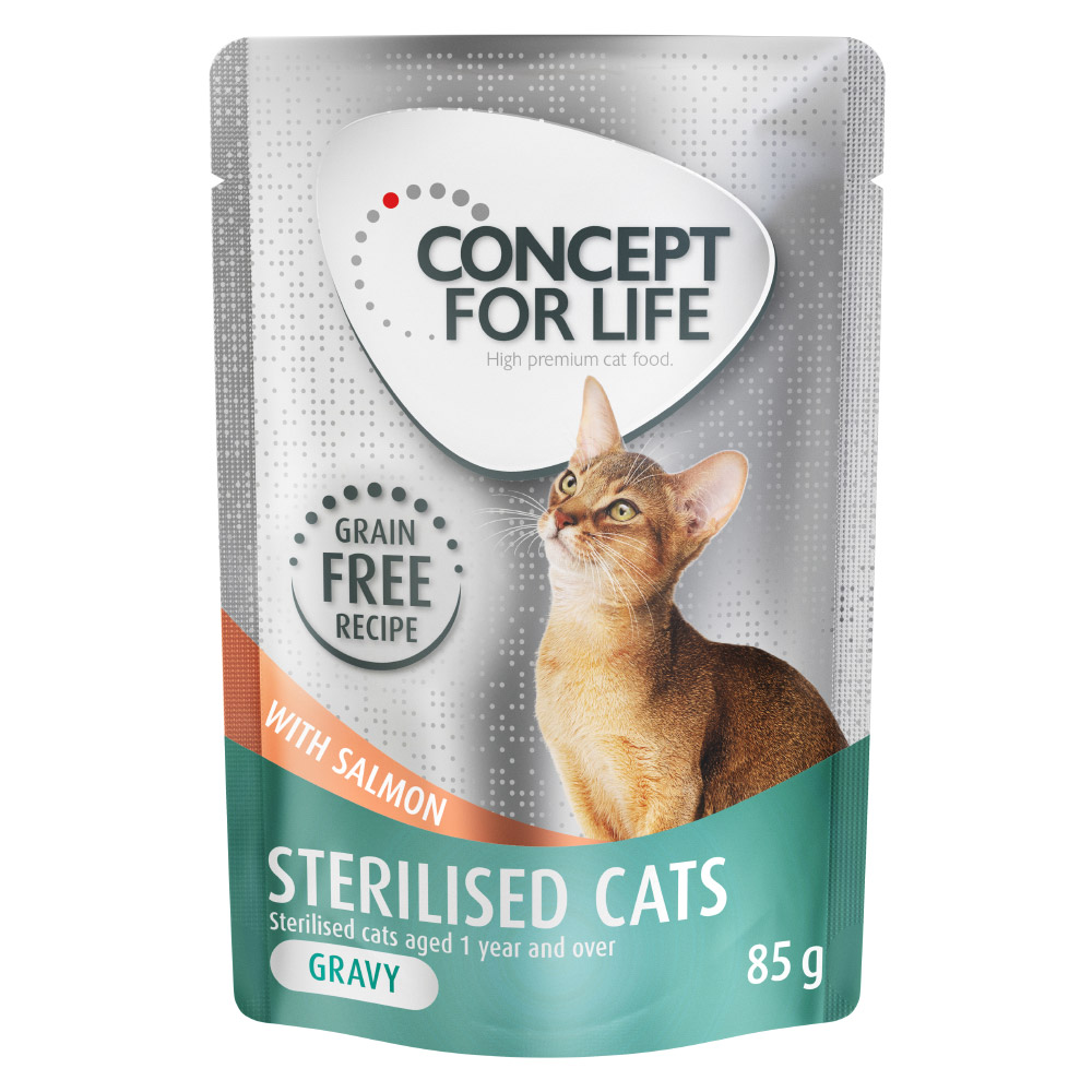 Concept for Life Sterilised Cats Lachs getreidefrei - in Soße - Sparpaket: 24 x 85 g von Concept for Life