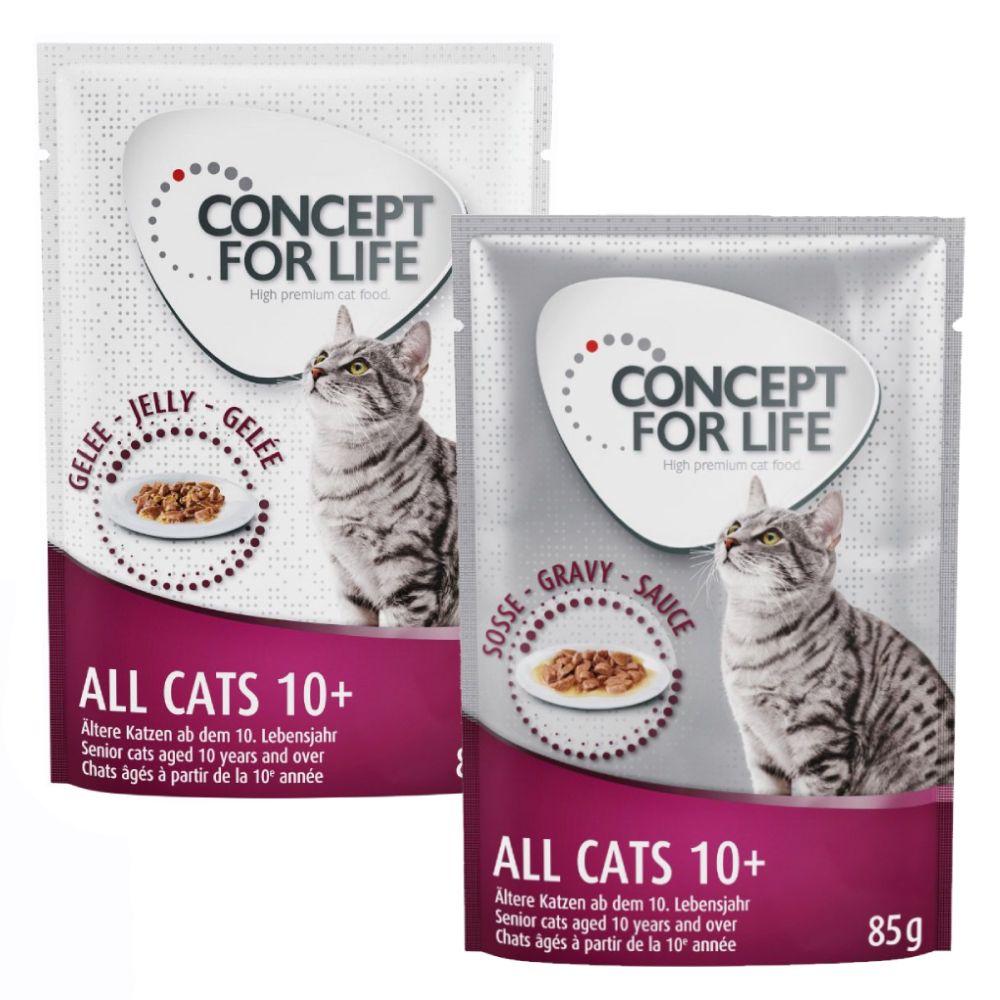 Gemischtes Sparpaket Concept for Life Gelee & Soße 24 x 85 g  - All Cats 10+ in Soße und Gelee             von Concept for Life