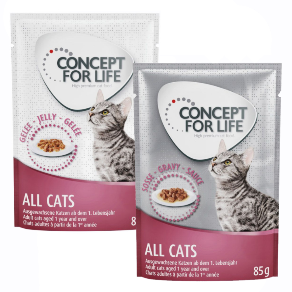Gemischtes Sparpaket Concept for Life Gelee & Soße 24 x 85 g  - All Cats in Soße und Gelee                          von Concept for Life