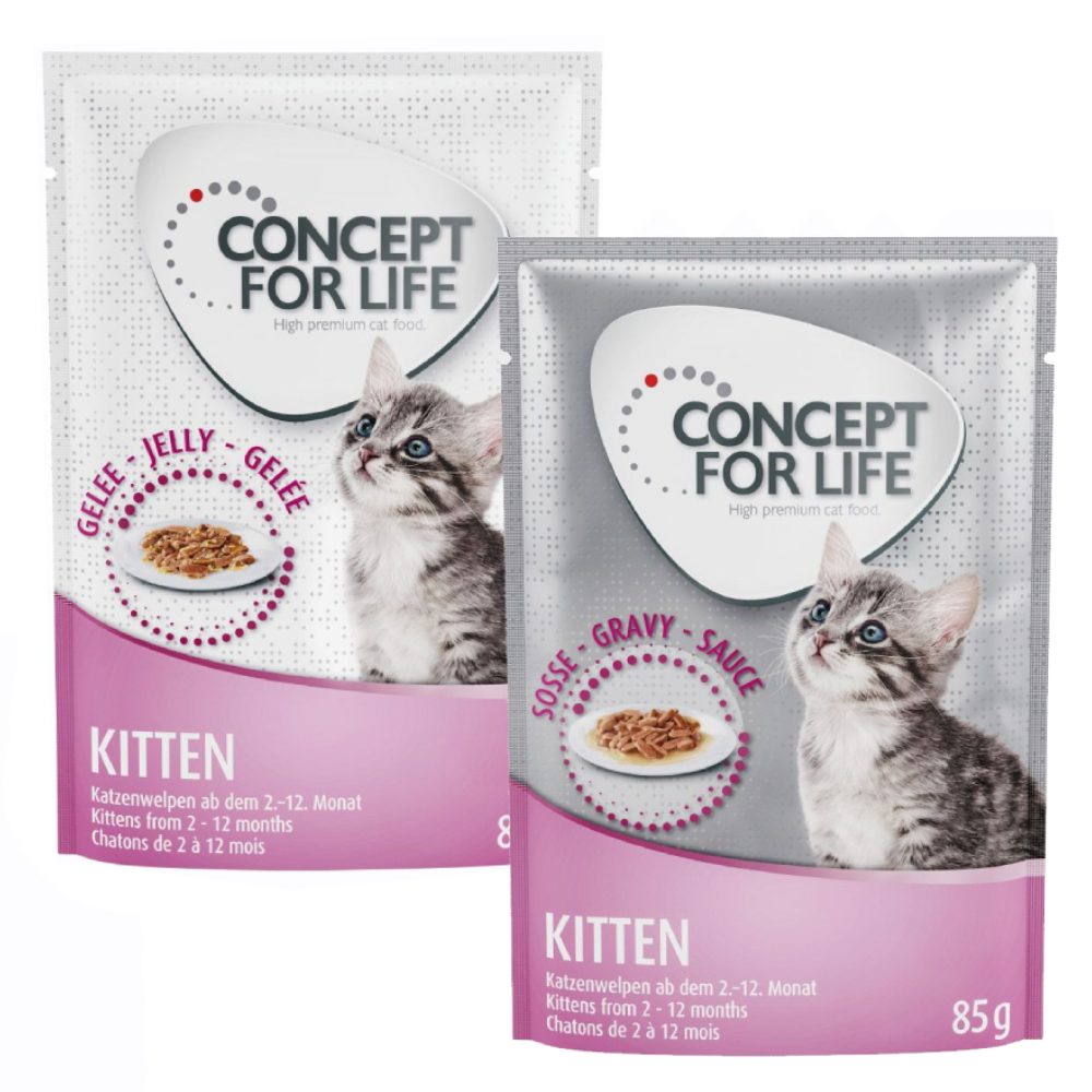 Gemischtes Sparpaket Concept for Life Gelee & Soße 24 x 85 g - Kitten in Soße und Gelee Gemischtes Sparpaket Concept for Life Gelee & Soße 24 x 85 g - Kitten in Soße und Gelee von Concept for Life