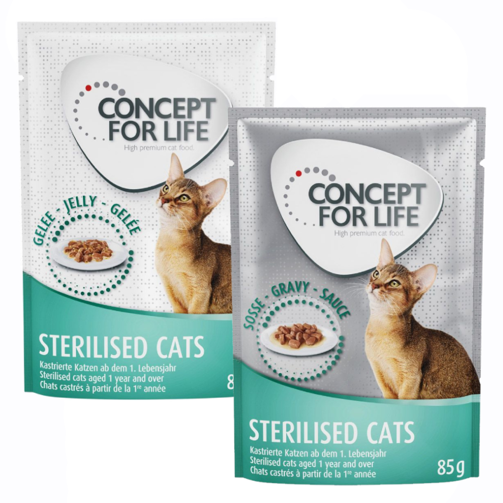 Gemischtes Sparpaket Concept for Life Gelee & Soße 24 x 85 g - Sterilised in Soße und Gelee Gemischtes Sparpaket Concept for Life Gelee & Soße 24 x 85 g - Sterilised in Soße und Gelee von Concept for Life