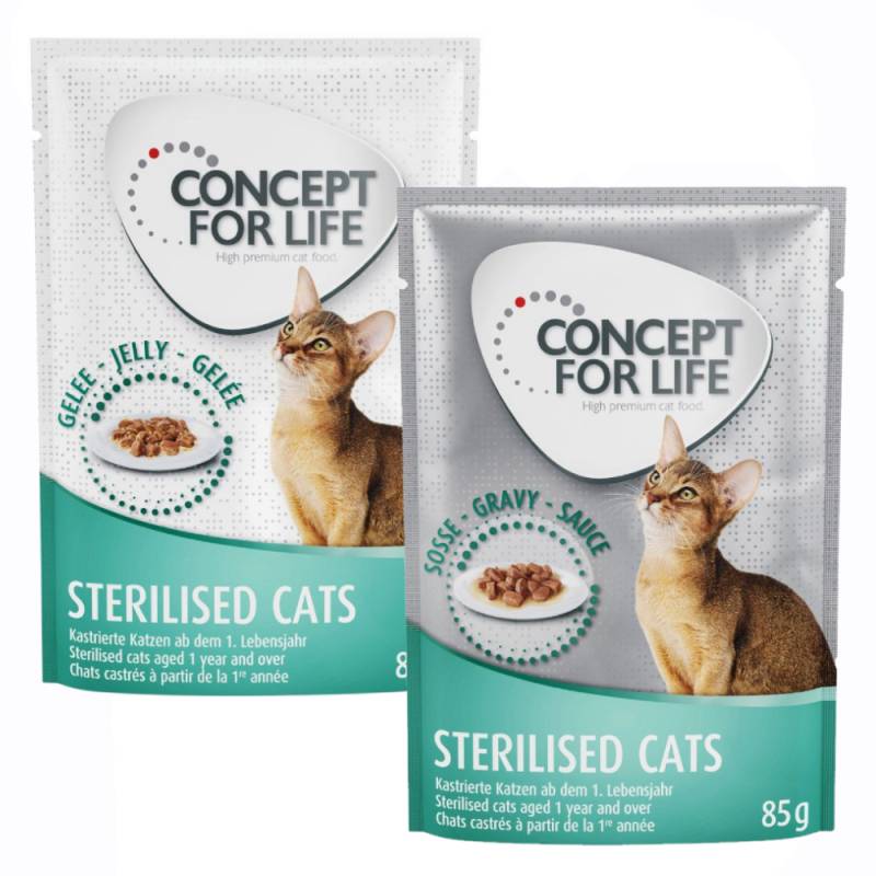 Gemischtes Sparpaket Concept for Life Gelee & Soße 24 x 85 g  - Sterilised  in Soße und Gelee        von Concept for Life