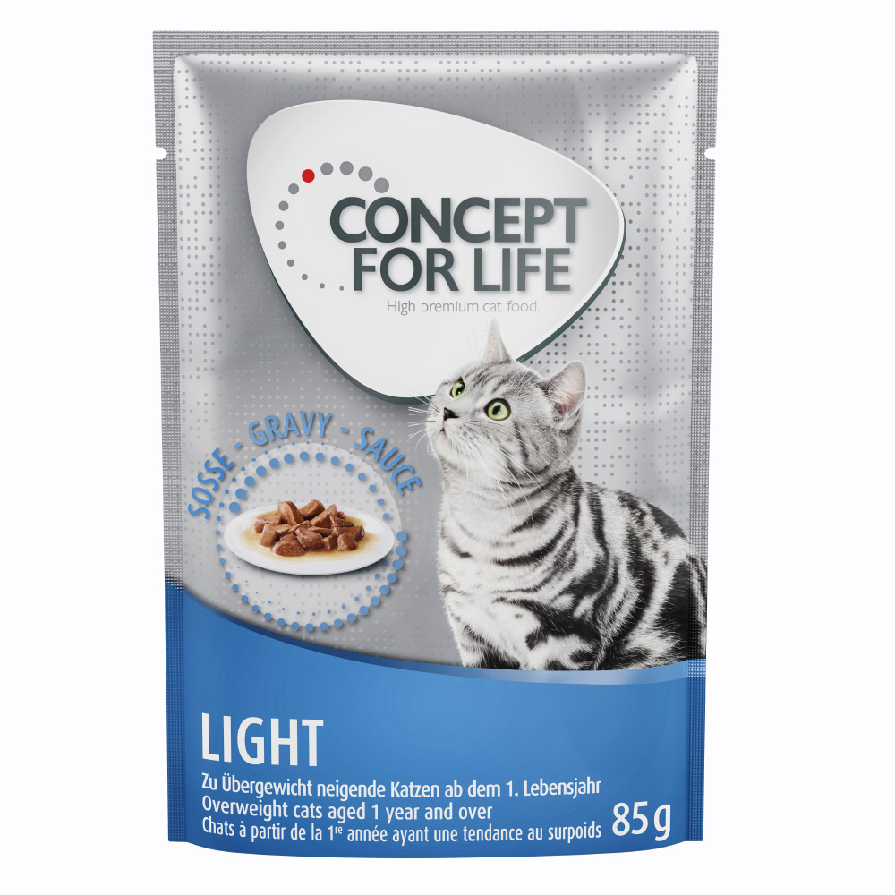 Sparpaket Concept for Life 48 x 85 g -  Light Cats in Soße von Concept for Life