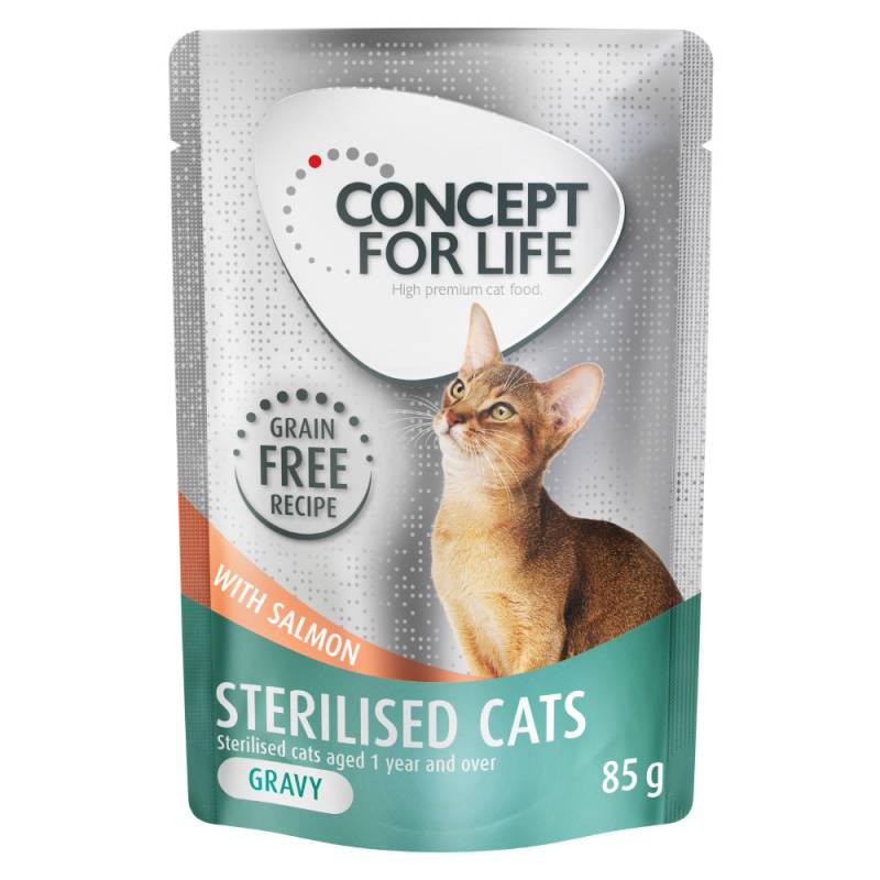 Sparpaket Concept for Life getreidefrei 48 x 85 g - Sterilised Cats Lachs - in Soße von Concept for Life