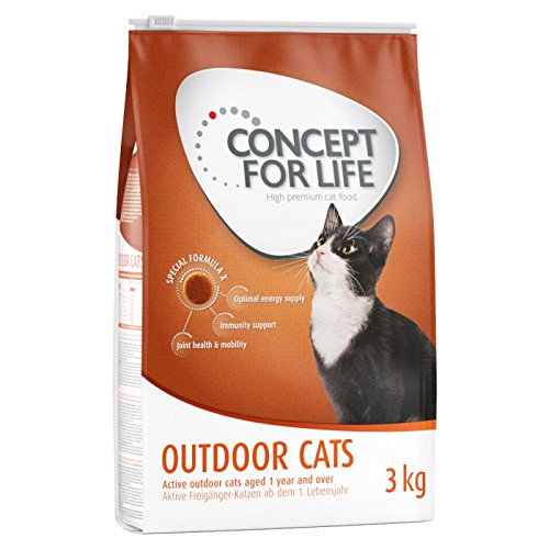 Concept for Life Trockenfutter für Katzen, ohne Weizen, 3 x 3 kg, für ausgewachsene Katzen mit hohem Energiebedarf von Concept