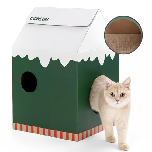 Conlun Katzenhaus Pappe mit Katzen Kratzpappe & Katzenminze, Schnelle Montage Katzenspielzeug Kratzen & Ruhen, Katzenhöhle Karton Katzenbett Ideal für Kratzbrett Katze Geschenk Conlun Katzenhaus Pappe mit Katzen Kratzpappe & Katzenminze, Schnelle Montage Katzenspielzeug Kratzen & Ruhen, Katzenhöhle Karton Katzenbett Ideal für Kratzbrett Katze Geschenk von Conlun
