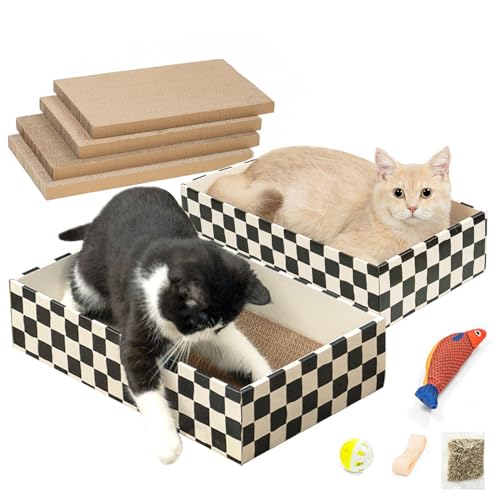Conlun Katzenkratzbox mit 4 Kratzbretter Katze&2 Separaten Katzen Kartons&1 Katzenball&1 katzenminze Spielzeug, 2-in-1 Kratzpappe für Katzen zum Kratzen&Ausruhen, Set Conlun Katzenkratzbox mit 4 Kratzbretter Katze&2 Separaten Katzen Kartons&1 Katzenball&1 katzenminze Spielzeug, 2-in-1 Kratzpappe für Katzen zum Kratzen&Ausruhen, Set von Conlun