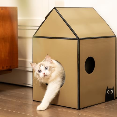 Conlun Kratzbrett Katze Katzenhaus Pappe mit Katzen Kratzpappe & Katzenminze, Schnelle Montage Katzenspielzeug Kratzen & Ruhen, Katzenhöhle Katzenhütte Karton Katzenbett Conlun Kratzbrett Katze Katzenhaus Pappe mit Katzen Kratzpappe & Katzenminze, Schnelle Montage Katzenspielzeug Kratzen & Ruhen, Katzenhöhle Katzenhütte Karton Katzenbett von Conlun