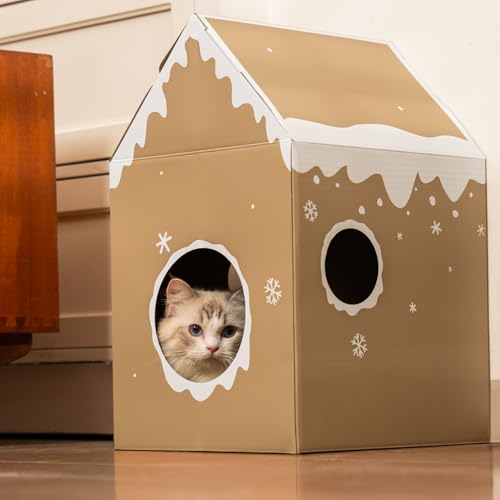 Conlun Kratzbrett Katze Katzenhaus Pappe mit Kratzpappe & Katzenminze, Schnelle Montage Katzenspielzeug Kratzen & Ruhen, Katzenhöhle Katzenhütte Karton Katzenbett Ideal für Lebkuchen Haus Conlun Kratzbrett Katze Katzenhaus Pappe mit Kratzpappe & Katzenminze, Schnelle Montage Katzenspielzeug Kratzen & Ruhen, Katzenhöhle Katzenhütte Karton Katzenbett Ideal für Lebkuchen Haus von Conlun