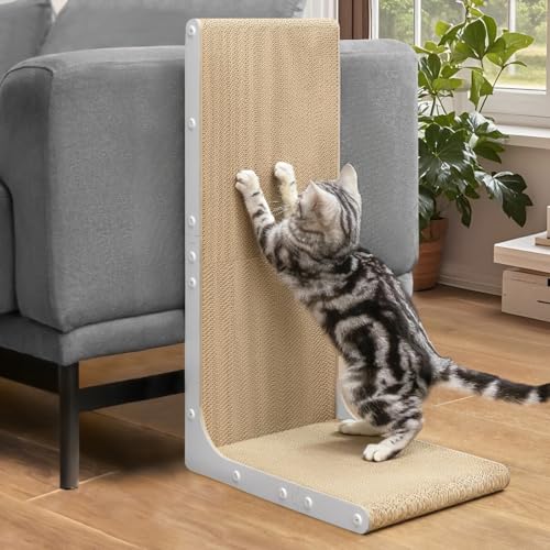 Conlun Kratzbrett für Katzen,66 cm L-förmige Wandmontage, vertikale Kratzfläche, strapazierfähige Pappe zum Möbelschutz für Wohnungskatzen, Jumbo,Weiß Conlun Kratzbrett für Katzen,66 cm L-förmige Wandmontage, vertikale Kratzfläche, strapazierfähige Pappe zum Möbelschutz für Wohnungskatzen, Jumbo,Weiß von Conlun