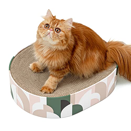 Conlun Kratzbretter Katze, 2 in 1 Ovales Katzenkratzbretter Schüssel Nest,Corrugated Lounge Kratzpappe für Katzen Bett, Katzen Kratzmöbel für Couch&Teppiche&Sofas(43x33x10cm) von Conlun