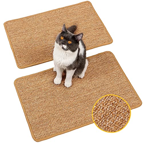 Conlun Kratzmatte Katze Wand,Natürlich Sisal Kratzteppich Katze,Horizontale Kratzmatte für Katzen,Katzenboden Kratzpad,Katzen Kratzmöbel,Ecken Kratzschutz für Sofas&Couch(60x40 cm) von Conlun