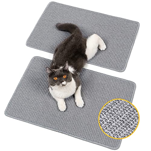 Conlun Kratzmatte Katze Wand,Natürlich Sisal Kratzteppich Katze,Horizontale Kratzmatte für Katzen,Katzenboden Kratzpad,Katzen Kratzmöbel,Ecken Kratzschutz für Sofas&Couch(M, 60x40 cm) von Conlun