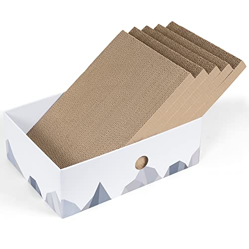 Conlun 5er-Pack Katzenkratzbox mit Katzenkratzpad, Großes Beidseitiges Design, Interaktive Öffnungen, Sauber & Langlebig, Kratzpappe für Katzen, Möbelschutz (Groß, Weiß) Conlun 5er-Pack Katzenkratzbox mit Katzenkratzpad, Großes Beidseitiges Design, Interaktive Öffnungen, Sauber & Langlebig, Kratzpappe für Katzen, Möbelschutz (Groß, Weiß) von Conlun