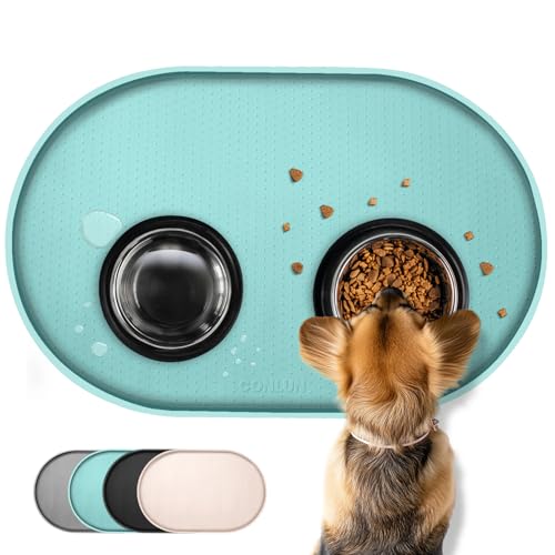 Conlun Napfunterlage Hund,1,2cm Hohe Ränder Futtermatte Katzen zur Vermeidung von Verschüttungen,BPA-Freie Silikonmatte mit Rand Gummi-Hundenapf Unterlage für Futter-und Wassernäpfe(Türkis,48x30cm)LVS Conlun Napfunterlage Hund,1,2cm Hohe Ränder Futtermatte Katzen zur Vermeidung von Verschüttungen,BPA-Freie Silikonmatte mit Rand Gummi-Hundenapf Unterlage für Futter-und Wassernäpfe(Türkis,48x30cm)LVS von Conlun