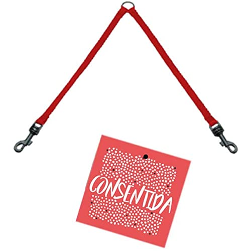Consentida Basic Doppelleine für kleine Hunde T1 - Größe S 30 x 1 cm - Rot - Einfarbig Bedruckt - für 2 Hunde - Robustes Gewebe aus Nylon - Hundezubehör von Consentida