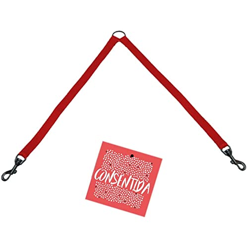 Consentida Basic Doppelleine für mittelgroße Hunde T2 - Größe M 45 x 2 cm - Rot - Einfarbig Bedruckt - für 2 Hunde - Robustes Gewebe aus Nylon - Hundezubehör Consentida Basic Doppelleine für mittelgroße Hunde T2 - Größe M 45 x 2 cm - Rot - Einfarbig Bedruckt - für 2 Hunde - Robustes Gewebe aus Nylon - Hundezubehör von Consentida