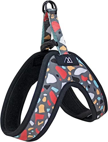 Consentida Dreieckiges Geschirr für kleine Hunde – Größe S2 – 15,5 x 14,5 x 4,5 cm – Mosaik-Design – sehr robust und bequem – reduziert Ziehen – Zubehör für Hunde von Consentida