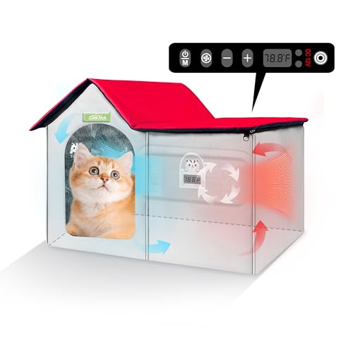 Elektrisches Kühlhaus für Katzen Beheiztes Katzenbett & Kühlende Katzenhöhle - Klimatisiertes Katzenhaus mit Smart Thermostat, Jahreszeit heiße Sommer & kalte Winter, leicht zu reinigen & tragbar Elektrisches Kühlhaus für Katzen Beheiztes Katzenbett & Kühlende Katzenhöhle - Klimatisiertes Katzenhaus mit Smart Thermostat, Jahreszeit heiße Sommer & kalte Winter, leicht zu reinigen & tragbar von CooL Tech