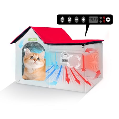Haustier-Klimatisierter Raum, Faltbares Haustierhaus mit Heiz- und Kühlfunktion, stark, einfach zu montieren, mit Kühlung, Heizung, Lüftungsmodi, geeignet für Katzen und kleine Hunde Haustier-Klimatisierter Raum, Faltbares Haustierhaus mit Heiz- und Kühlfunktion, stark, einfach zu montieren, mit Kühlung, Heizung, Lüftungsmodi, geeignet für Katzen und kleine Hunde von CooL Tech