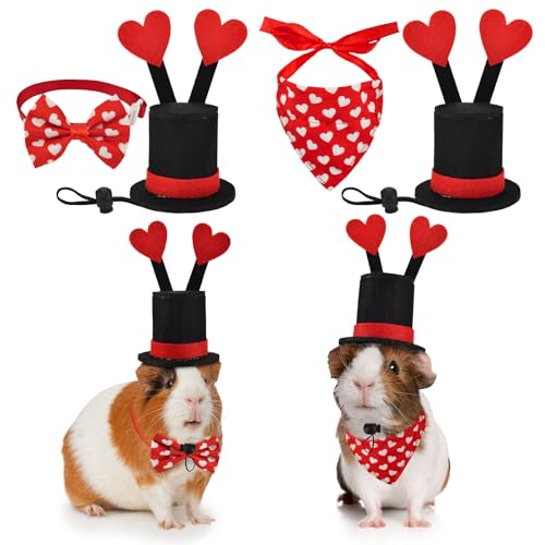 CooShou 4 Stück Valentinstag Kleintierhüte mit zwei Lieblingen Kaninchen Rot Herz Fliege Kleine Haustiere Bandana Valentinstag Kostüm für Hasen Meerschweinchen Frettchen Zuckergleiter S CooShou 4 Stück Valentinstag Kleintierhüte mit zwei Lieblingen Kaninchen Rot Herz Fliege Kleine Haustiere Bandana Valentinstag Kostüm für Hasen Meerschweinchen Frettchen Zuckergleiter S von CooShou