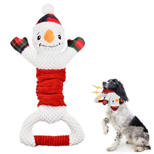 CooShou Hundespielzeug, Schneemann, Quietschspielzeug, großer Hund, Weihnachts-Plüsch-Spielzeug mit Knisterpapier, interaktives Quietsch-Unterhaltungsspielzeug für Welpen, große Hunde CooShou Hundespielzeug, Schneemann, Quietschspielzeug, großer Hund, Weihnachts-Plüsch-Spielzeug mit Knisterpapier, interaktives Quietsch-Unterhaltungsspielzeug für Welpen, große Hunde von CooShou