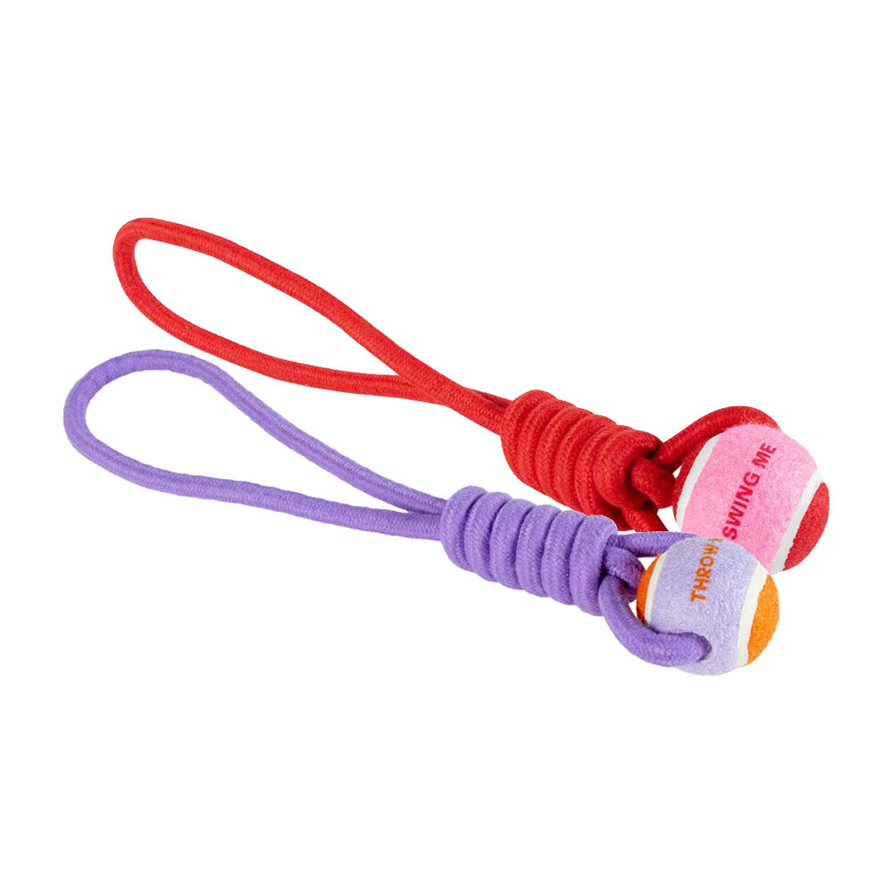 Coockoo Swing/Throw Me Ball mit Seilschlaufe - Rot/Rosa von Coockoo
