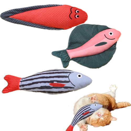 Coogime 3 Stück katzenspielzeug Fisch, Katzen Spielzeug mit Katzenminze, Fische Katzenkicker Spielzeug, Interaktives Katzenspielzeug Plüsch, Plüsch-Fisch mit Katzenminze (bunt) Coogime 3 Stück katzenspielzeug Fisch, Katzen Spielzeug mit Katzenminze, Fische Katzenkicker Spielzeug, Interaktives Katzenspielzeug Plüsch, Plüsch-Fisch mit Katzenminze (bunt) von Coogime