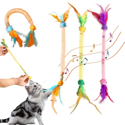 Coogime 3 Stück versenkbares Katzenspielzeug mit Federn und Katzenminze, interaktives Spielzeug für Katzen Coogime 3 Stück versenkbares Katzenspielzeug mit Federn und Katzenminze, interaktives Spielzeug für Katzen von Coogime