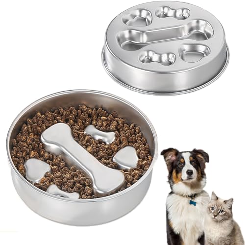 Coogime Edelstahl Hundenapf, Futternapf Hund, Erhöhte Schüssel, rutschfeste Stapelbare Haustiergerichte, Haustierfütterungsschüssel, rutschfest, ohne Verschütten Coogime Edelstahl Hundenapf, Futternapf Hund, Erhöhte Schüssel, rutschfeste Stapelbare Haustiergerichte, Haustierfütterungsschüssel, rutschfest, ohne Verschütten von Coogime