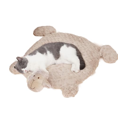 Coogime Haustier Decke Katze, Katzenbett flauschig, waschbar 50 * 60cm Hundebett, Katzenschlafplatz für Katzen und Hunde,Katzenkissen, warme Katzenkorb (Khaki) von Coogime