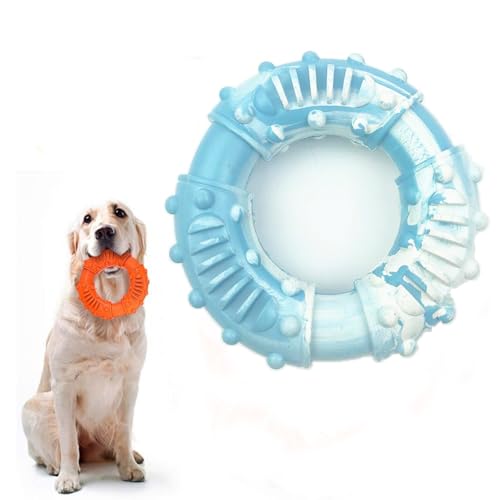 Coogime Hundespielzeug, Kauspielzeug für Hunde Ring, Hunde Kauspielzeug Gummi, Fun Ring, Stabil Spielerische Zahnpflege Ring Spielzeug für die Zähne des Hundes (Blue-White) von Coogime