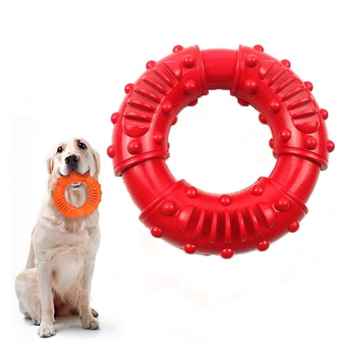 Coogime Hundespielzeug, Kauspielzeug für Hunde Ring, Hunde Kauspielzeug Gummi, Fun Ring, Stabil Spielerische Zahnpflege Ring Spielzeug für die Zähne des Hundes (Red) von Coogime