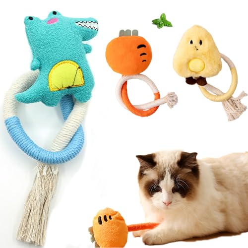 Coogime Katzenspielzeug, Katzenminze Beißseil, Katze Baumwollseil Zähne Reinigung, Katzenspielzeug Selbstbeschäftigung, Katze Dental Spielzeug für Katzen und Gegen Mundgeruch (bunt2) von Coogime