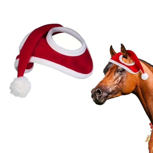 Coogime Weihnachts-Horse-Party Kostüm Zubehör, Pferde Weihnachtsmütze, Nikolausmütze für Pferde, Festliches Kostümzubehör, Weihnachts Cap Zipfelmütze von Coogime