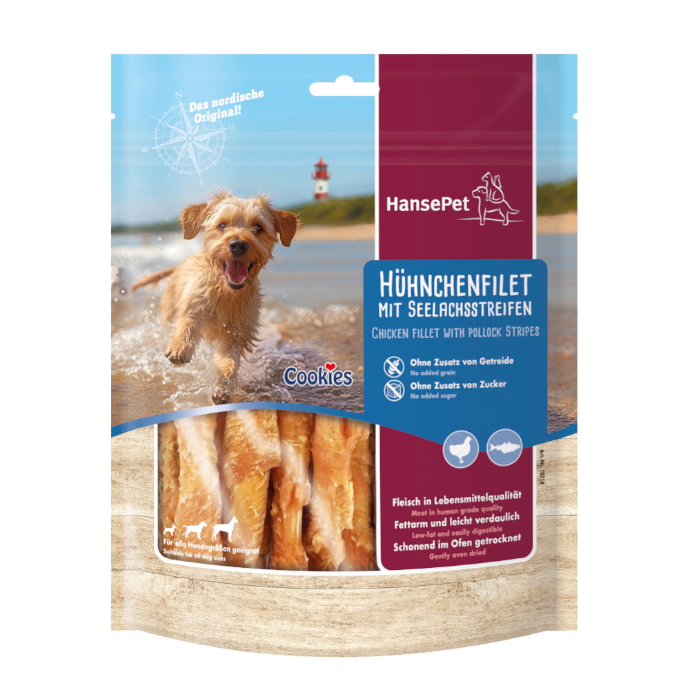 Cookies Delikatess Fischvariationen - Sparpaket: 6 x 200 g Hühnchen-Seelachsroulade Cookies Delikatess Fischvariationen - Sparpaket: 6 x 200 g Hühnchen-Seelachsroulade von Cookie's